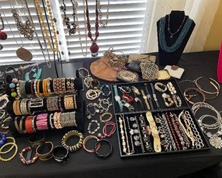 Large estate jewelry collection, including Costume, gold, sterling, gemstone.  This is a true estate jjewelry collection. There are some bags of scrap gold available for sale, at market price 1.28.22.