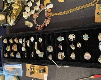 Variety of 10 and 14 Kt rings as well as costume