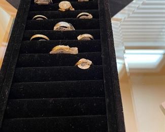 10 Kt glass rings one stainless ring from Ross view middle school. 