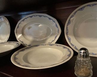 Blue and white set. Antique