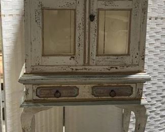 Distressed French Provincial Inspired Display Cabinet
