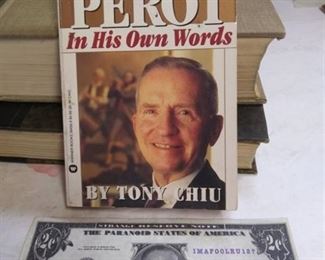 1992 Ross Perot Book and 1996 Ross Perot Funny $2 bill, condition good