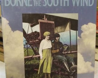 1994 Signed Borne On The South Wind A Century Of Kansas Aviation by Frank Joseph Rowe and Craig Miner, Condition good, Some dustcover damage, large book