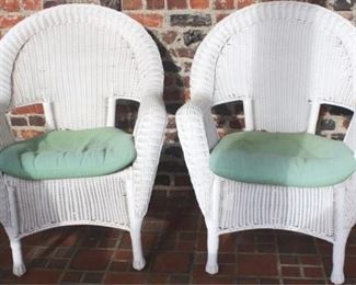 3 - Pair of Wicker Chairs 37 x 29 x 26
