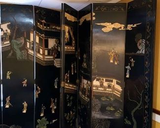 8 Panel Lacquered Asian Screen