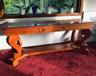 Glass Top Console Table for Entryway