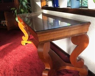 Glass Top Console Table for Entryway