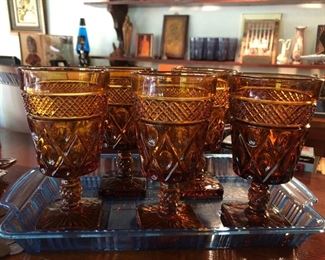 Amber Goblet Set