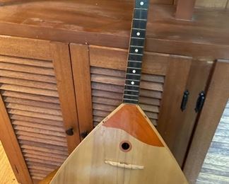 Vintage Three String Wood Triangle Guitar