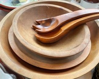 Wood Bowl & Spoons