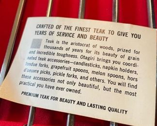 Vintage Teak Fondue Accessories