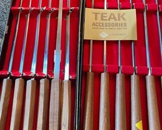 Vintage Teak Fondue Accessories