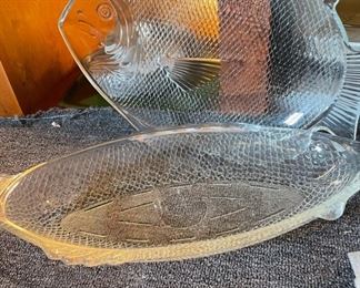 Glass Fish Serving Plates