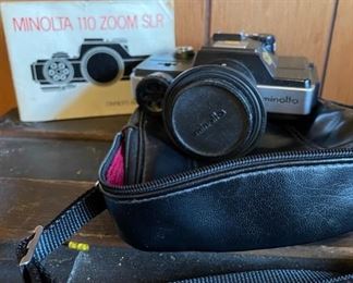 Vintage Minolta 110 Zoom SLR Camera with Case