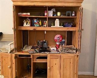 Handsome Pine Desk / Armoire