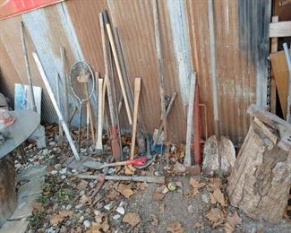 Axes, pics, all kinds of yard/ranch tools