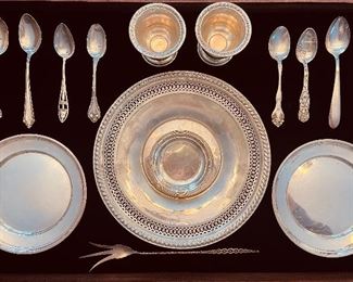 Sterling Silver flatware and serving pieces. 