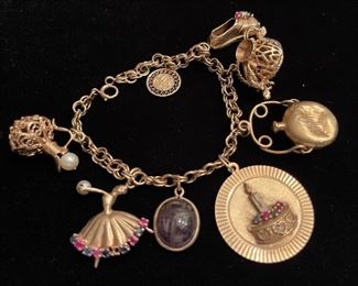 14K and 18K Charms on a 14K Bracelet 