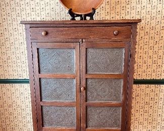 Early Pie Safe With Punched Tin Doors