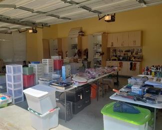 Full garage, lots of totes