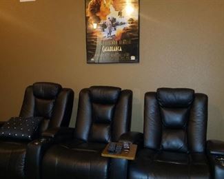 3 theater chairs