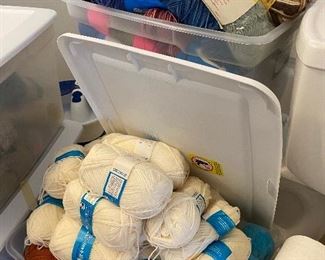 Over 40 bins of yarn like this