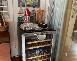 Wine cooler and vintage bar items