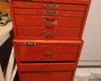 1 of 3 Homak 7 drawer tool box with bottom compartment