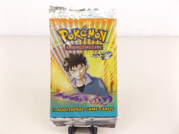 Factory Sealed Pokemon Gym Heroes 1st Edition Booster Pack Brock Art
