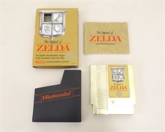 Nintendo NES Legend Of Zelda Gold Game w/Original Box, Papers, and Foam Insert
