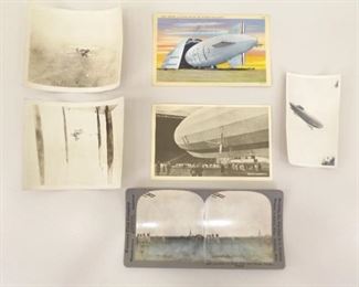 WOW Collection of Antique Aviation Photos/Postcards Stunt Bi-Plane, Zepplin, etc.
