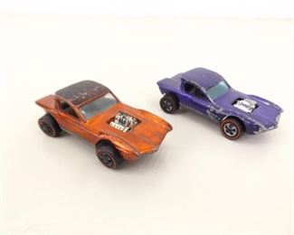 2 Original Hot Wheels Redlines "Python" Purple and Red Color Variations
