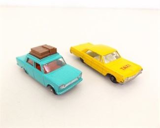 2 Original Lesney Matchbox "Chevrolet Impala Taxi" #20 and "Fiat 1500" #56
