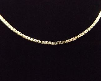 .925 Sterling Silver Thicker Box Link Vermeil 23.5" Necklace
