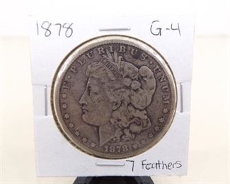 1878 Morgan Silver Dollar (7 Feathers)
