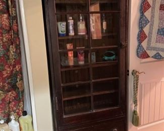 Antique Glass Panel Cabinet