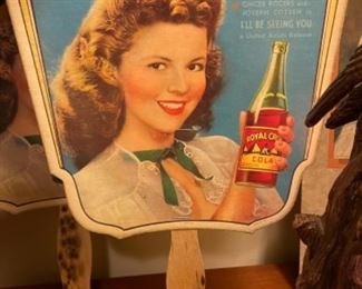 Vintage Shirley Temple Royal Crown Cola Hand Fan