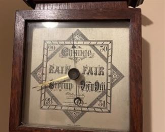 Antique Wooden Barometer 