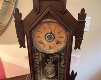 Vintage Gingerbread Style Wooden Clock