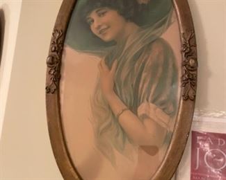 Antique Oval Framed Picture