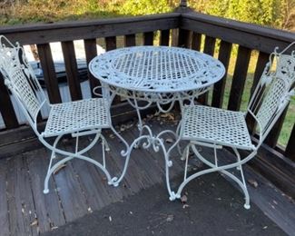 Cast Iron Bistro Table & 2 Chairs