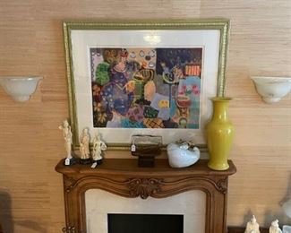 Bracha Guy Serigraph with a Seguso Glass Sculpture 