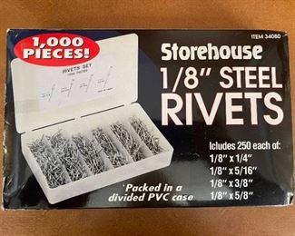1000 Rivets New in Box and Plastic Case