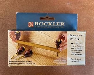 Rockler Trammel Points Kit Brass with Built in Pencil Lead Storage 
