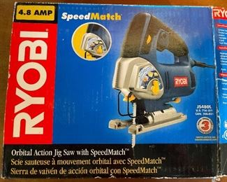 Ryobi 4.8 Amp Like NEW Orbital Action Jig Saw SpeedMatch with 5 Blades and in Original Box JS480L
