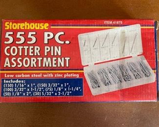 NEW 555 Piece Cotter Pin Assortment Low Carbon Steel with Zinc Plating Storehouse