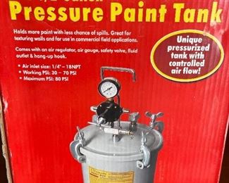 NEW 2 1/2 Gallon Pressure Paint Tank Central Pneumatic in Original Box Unique Pressurized Tank with Controlled Air Flow