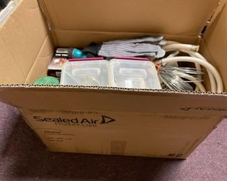 Box Full of Accessories and Supplies Nails Screws Wire Gloves Appliance Hoses and Much More