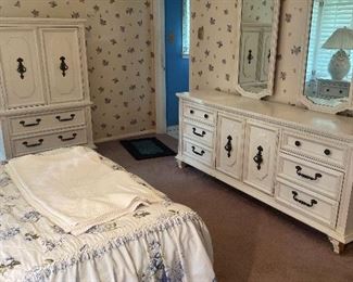 Bedroom set, headboard cal king ,armoire two night stand dresser with mirrors  $400