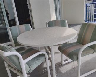 PVC Patio Table & 4 Chairs